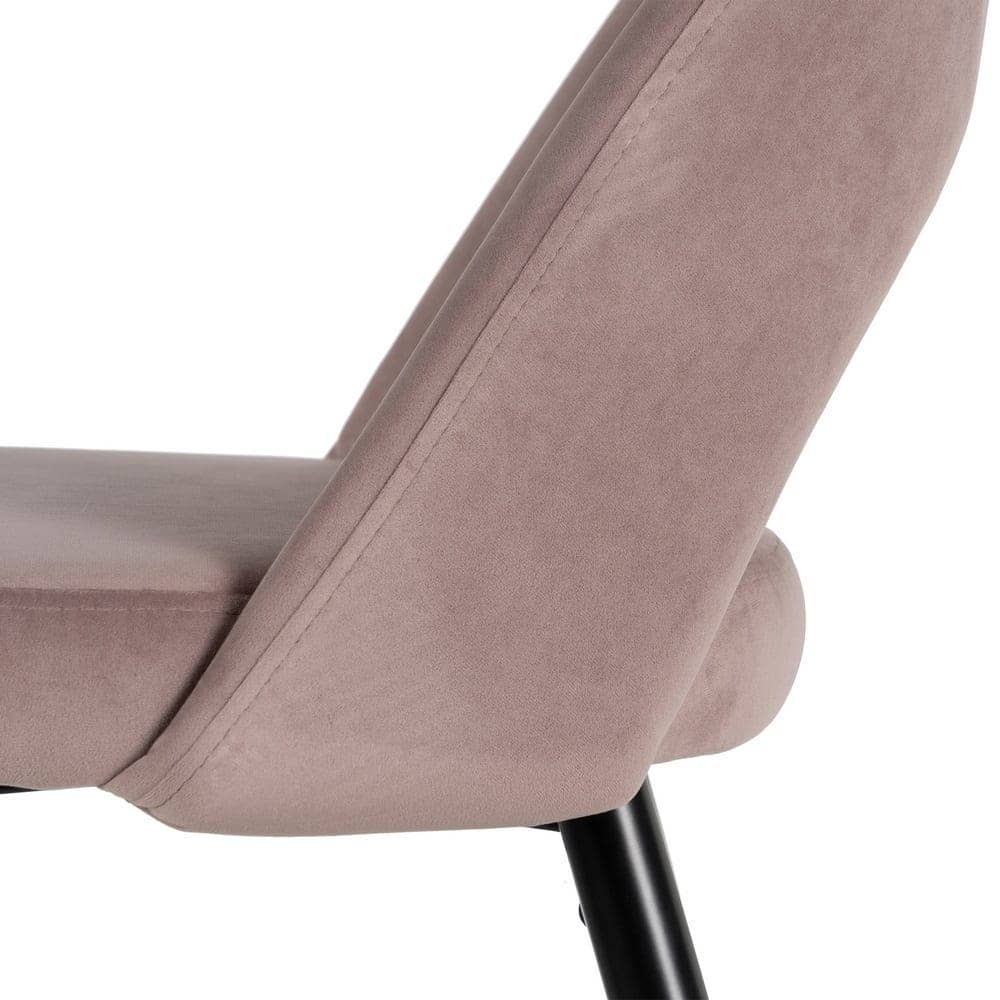 Pack de 2 Taburetes Rosa de Tejido Suave y Metal con Detalles Dorados - Altura 105 cm para Barras y Mesas Altas - Imagen 7