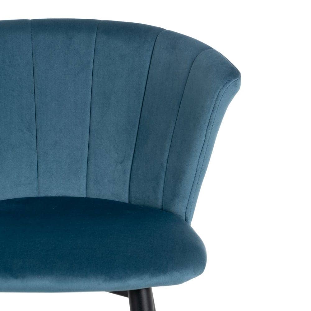 Pack de 2 Taburetes de Terciopelo Azul con Patas de Metal - Elegancia y Comodidad para Barras y Mesas Altas, 98 cm de Altura - Imagen 5