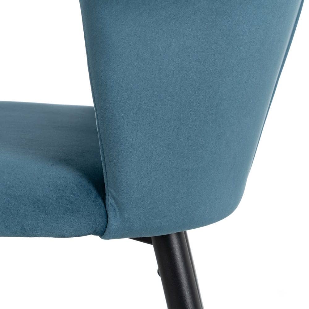 Pack de 2 Taburetes de Terciopelo Azul con Patas de Metal - Elegancia y Comodidad para Barras y Mesas Altas, 98 cm de Altura - Imagen 7
