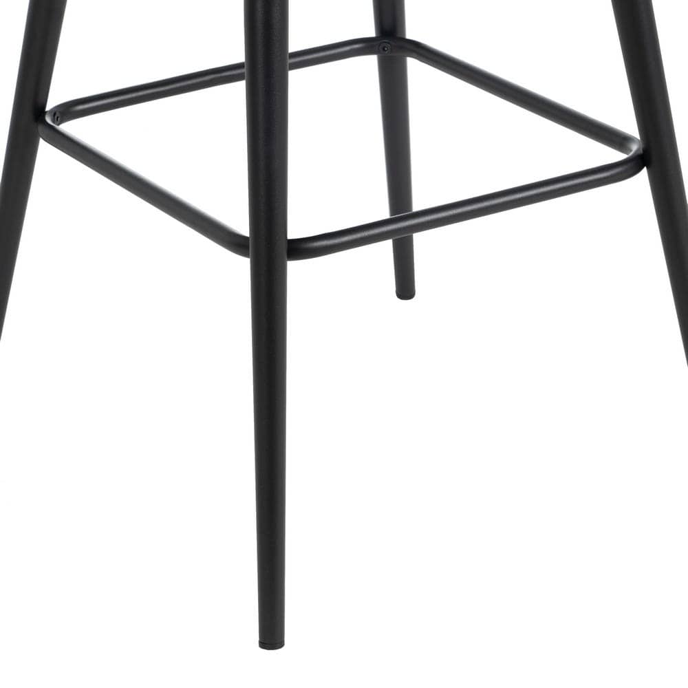 Pack de 2 Taburetes de Terciopelo Rosa con Respaldo y Patas de Metal - Altura 72 cm, Diseño Elegante y Confortable para Barras y Mesas Altas - Imagen 12