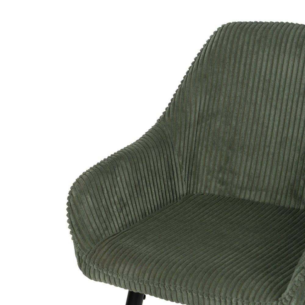 Pack de 2 Taburetes Verdes de Pana con Patas de Hierro - Diseño Moderno y Confort Ergonomico para Cocinas y Bares Altos - Imagen 6