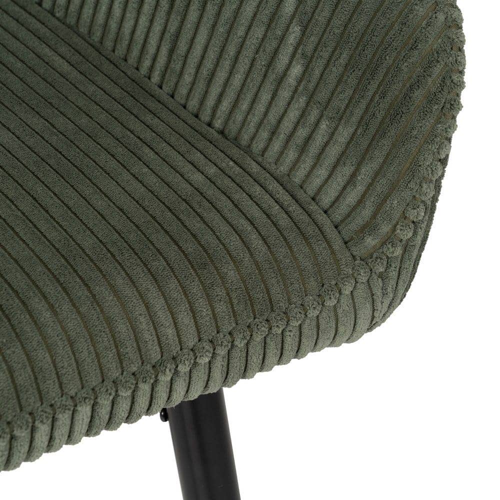 Pack de 2 Taburetes Verdes de Pana con Patas de Hierro - Diseño Moderno y Confort Ergonomico para Cocinas y Bares Altos - Imagen 8