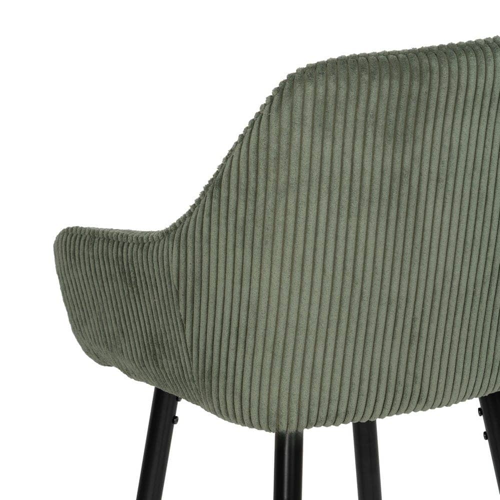 Pack de 2 Taburetes Verdes de Pana con Patas de Hierro - Diseño Moderno y Confort Ergonomico para Cocinas y Bares Altos - Imagen 9