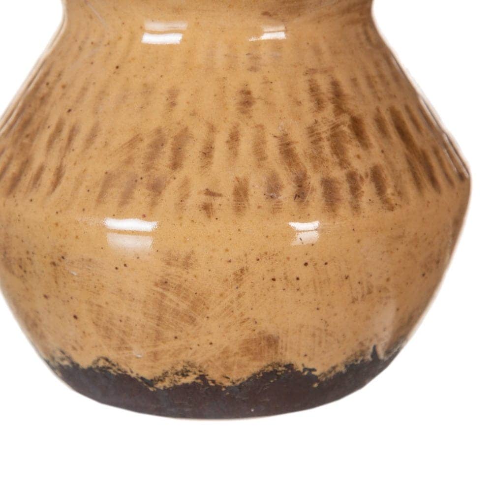 Jarrón de Cerámica Marrón Decorativo de 11,5 cm - Ideal para Decoración de Interiores con Boca de 7 cm - Imagen 4