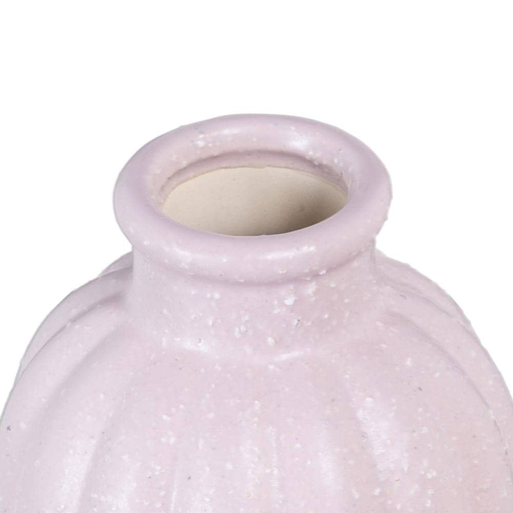 Pack de 3 Jarrones de Cerámica Malva de 12 cm - Decoración Elegante para el Hogar - Imagen 4