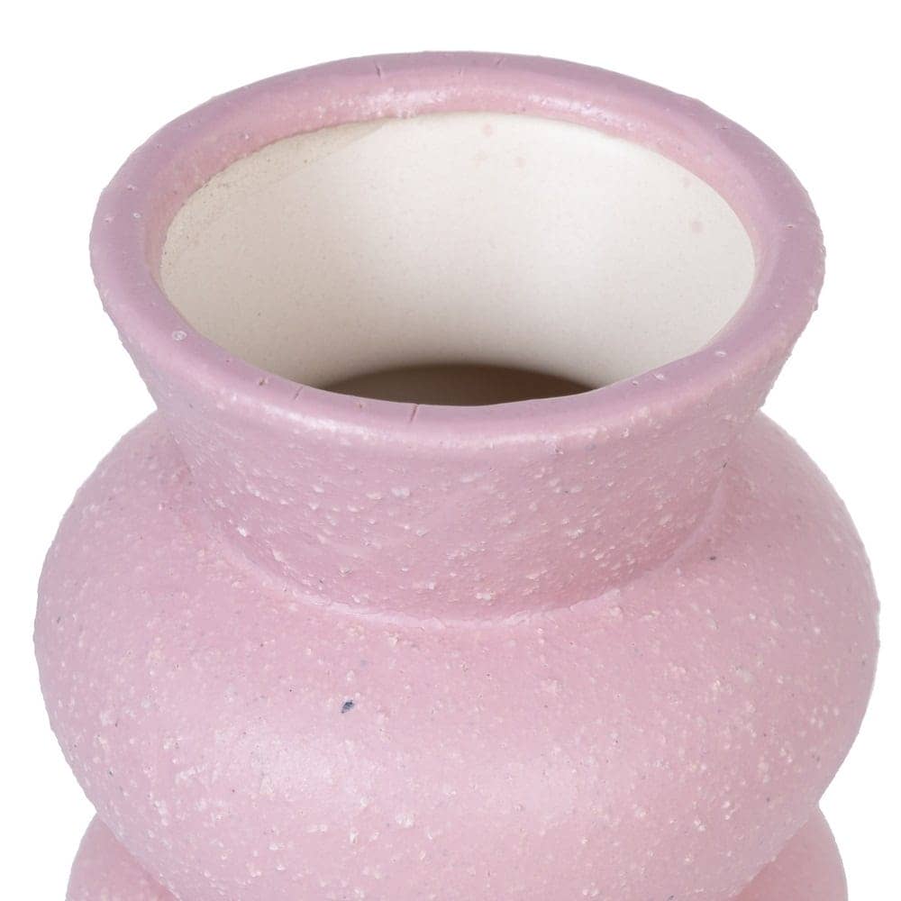Pack de 3 Jarrones de Cerámica Rosa de 13 cm - Decoración Elegante para Hogar - Imagen 4