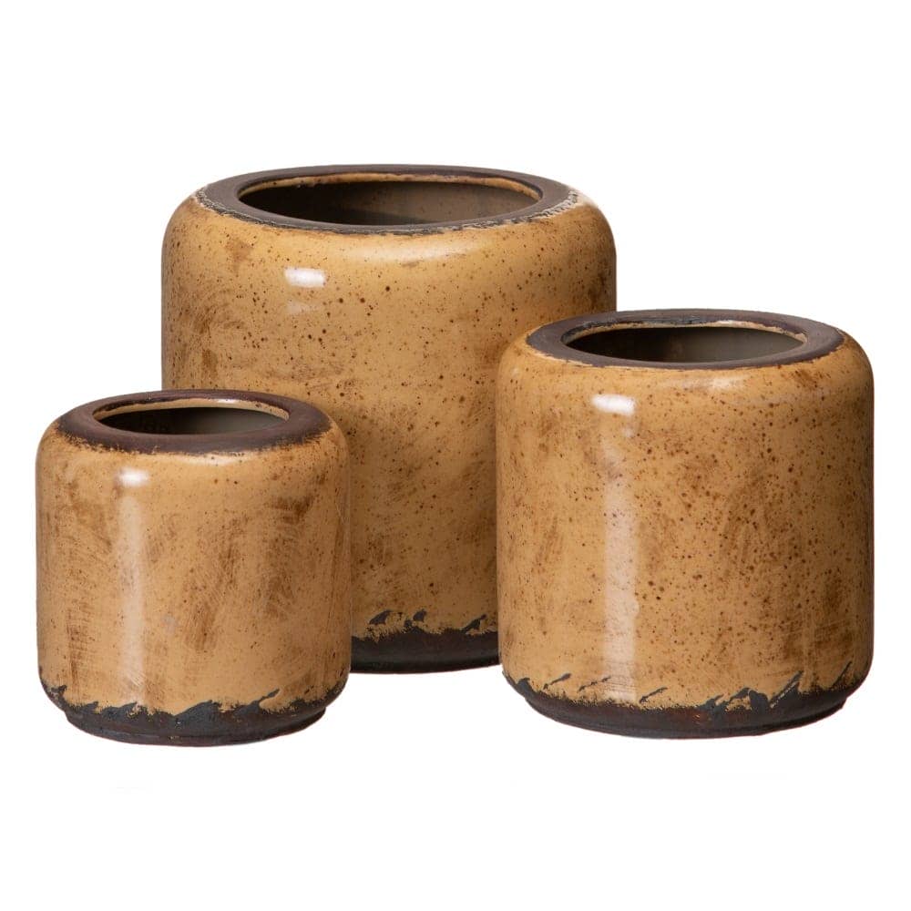 Pack de 4 Maceteros de Cerámica Marrón Sin Drenaje - Decoración Elegante 11,5 cm - Imagen 2