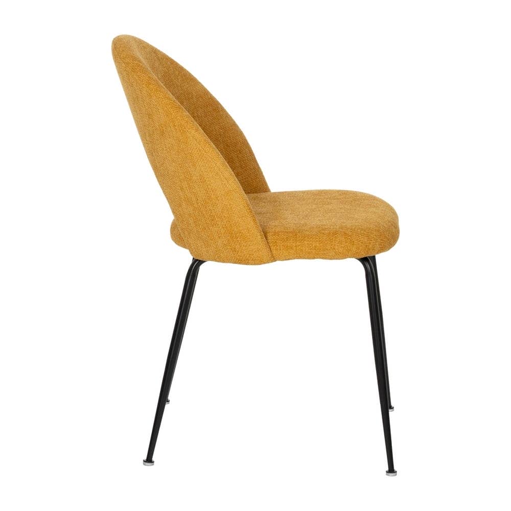 Pack de 4 Sillas Amarillas Heath con Asiento de Poliéster y Base Metálica - Diseño Ergonómico y Sin Montaje, Ideal para Comedores y Eventos - Imagen 3