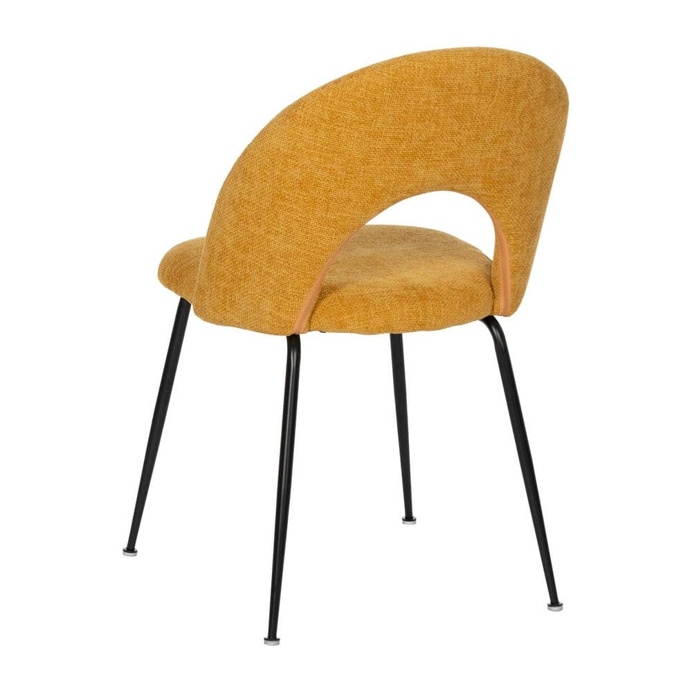 Pack de 4 Sillas Amarillas Heath con Asiento de Poliéster y Base Metálica - Diseño Ergonómico y Sin Montaje, Ideal para Comedores y Eventos - Imagen 4