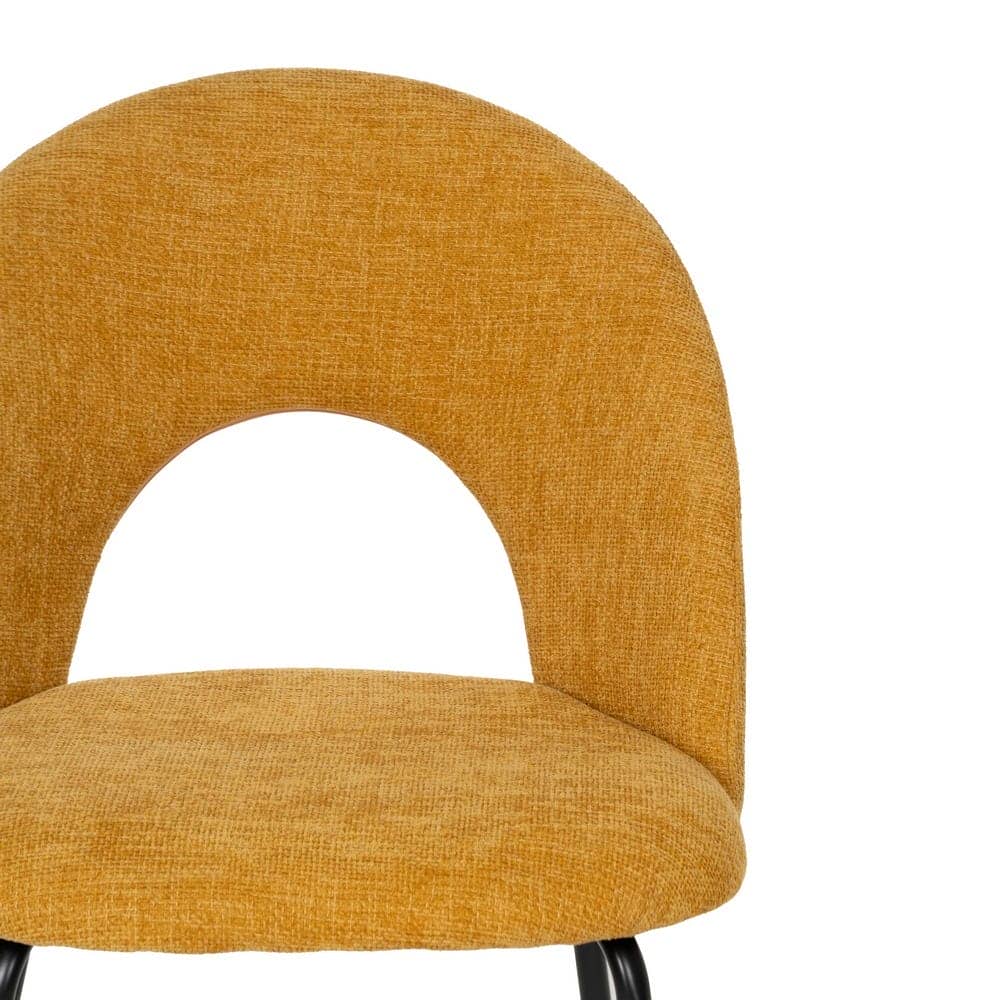 Pack de 4 Sillas Amarillas Heath con Asiento de Poliéster y Base Metálica - Diseño Ergonómico y Sin Montaje, Ideal para Comedores y Eventos - Imagen 5