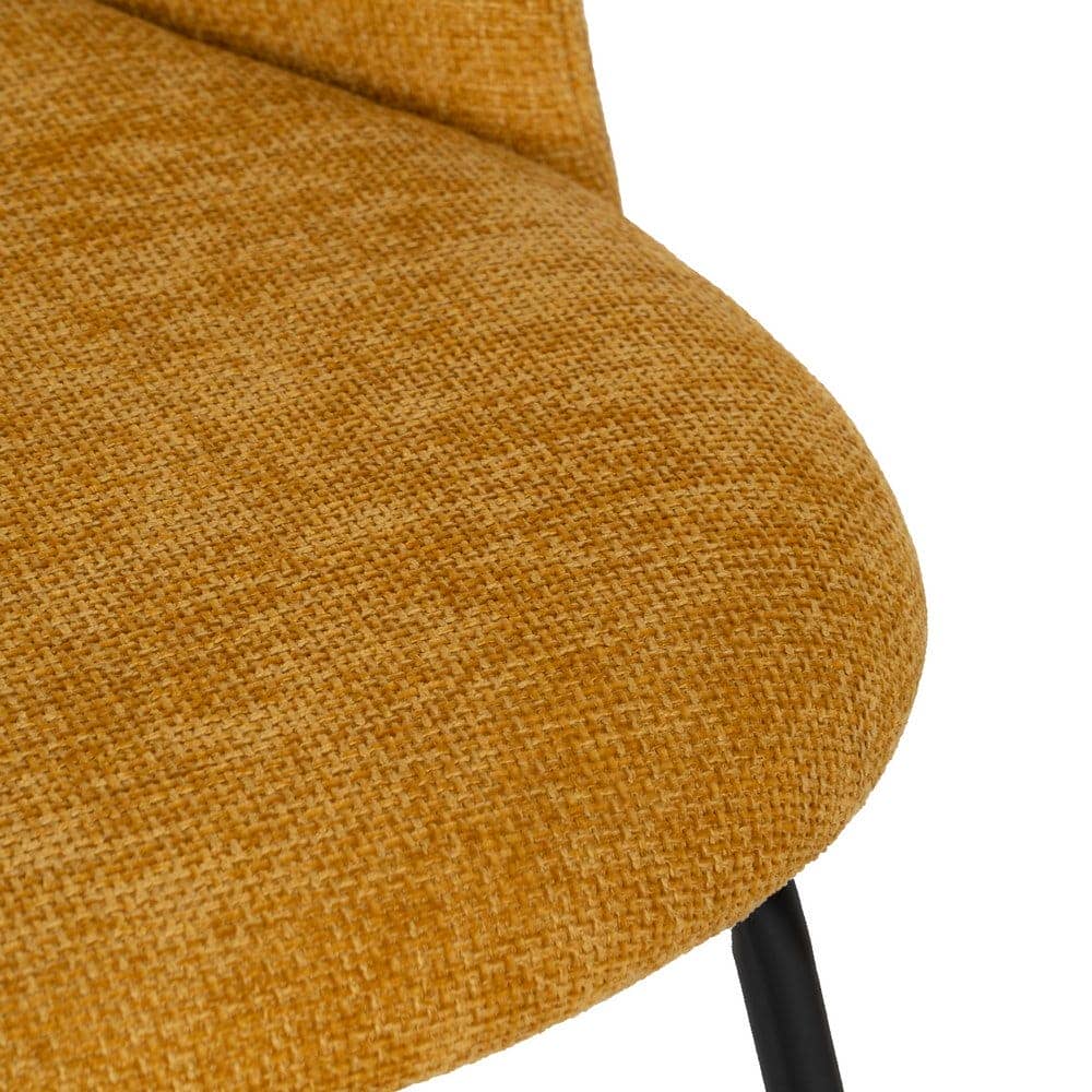 Pack de 4 Sillas Amarillas Heath con Asiento de Poliéster y Base Metálica - Diseño Ergonómico y Sin Montaje, Ideal para Comedores y Eventos - Imagen 7