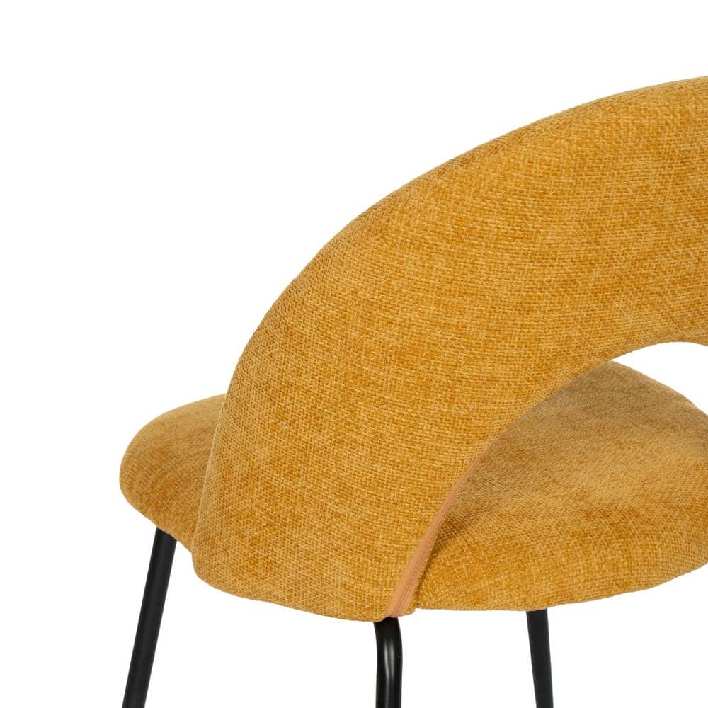 Pack de 4 Sillas Amarillas Heath con Asiento de Poliéster y Base Metálica - Diseño Ergonómico y Sin Montaje, Ideal para Comedores y Eventos - Imagen 9