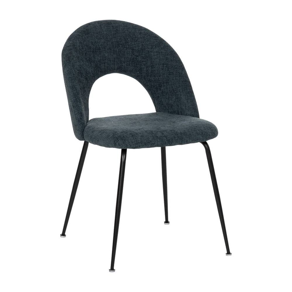 Pack de 4 Sillas Modernas Azul con Respaldo Curvado y Estructura Metálica - Comodidad y Estilo para Comedores y Espacios Elegantes 81 cm Heath - Imagen 2
