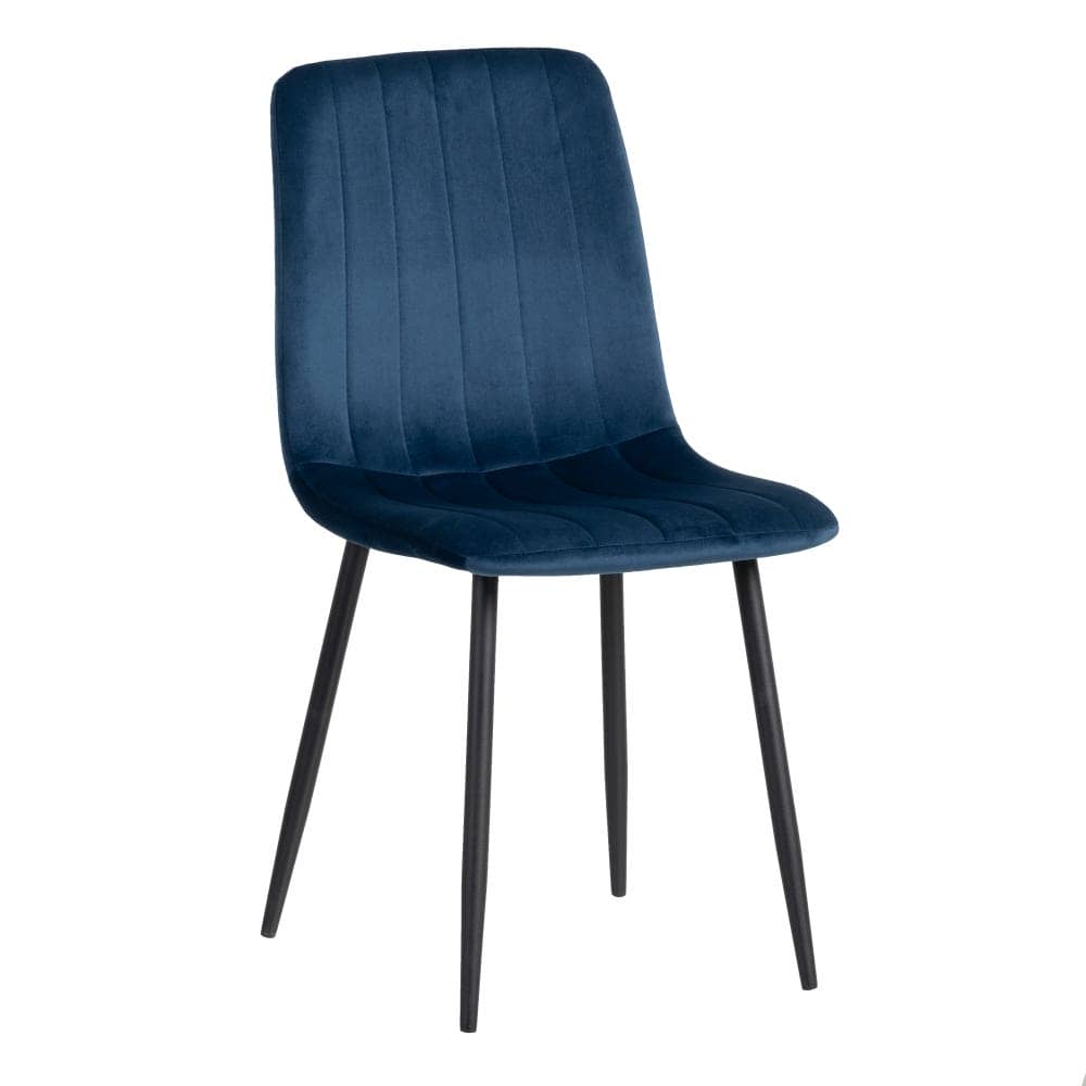 Pack de 4 Sillas Laurent Azul Oscuro de Terciopelo - Elegantes y Modernas para Comedores y Salones - Comodidad y Estilo en 88,5 cm - Imagen 2