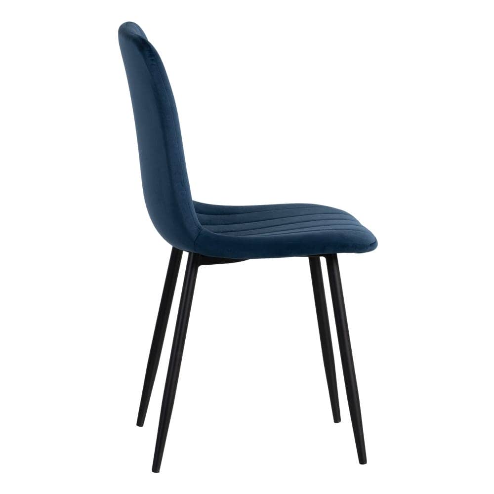 Pack de 4 Sillas Laurent Azul Oscuro de Terciopelo - Elegantes y Modernas para Comedores y Salones - Comodidad y Estilo en 88,5 cm - Imagen 3