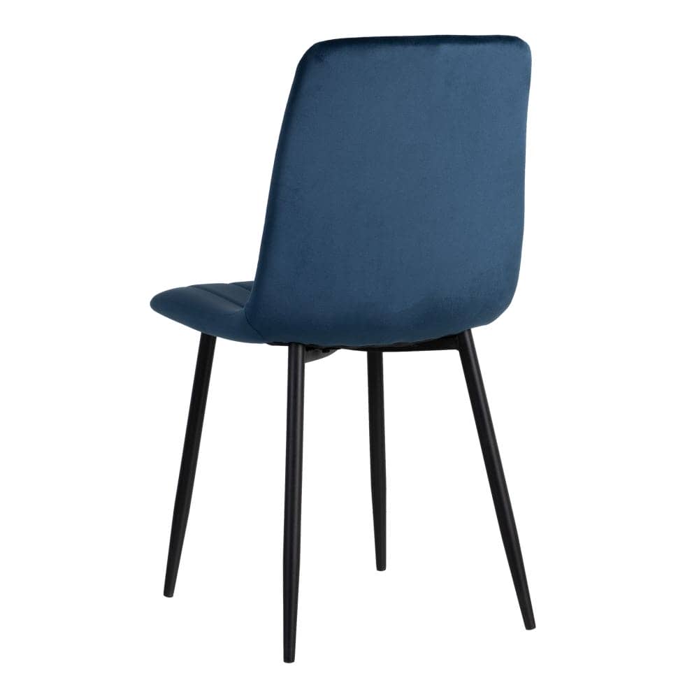 Pack de 4 Sillas Laurent Azul Oscuro de Terciopelo - Elegantes y Modernas para Comedores y Salones - Comodidad y Estilo en 88,5 cm - Imagen 4