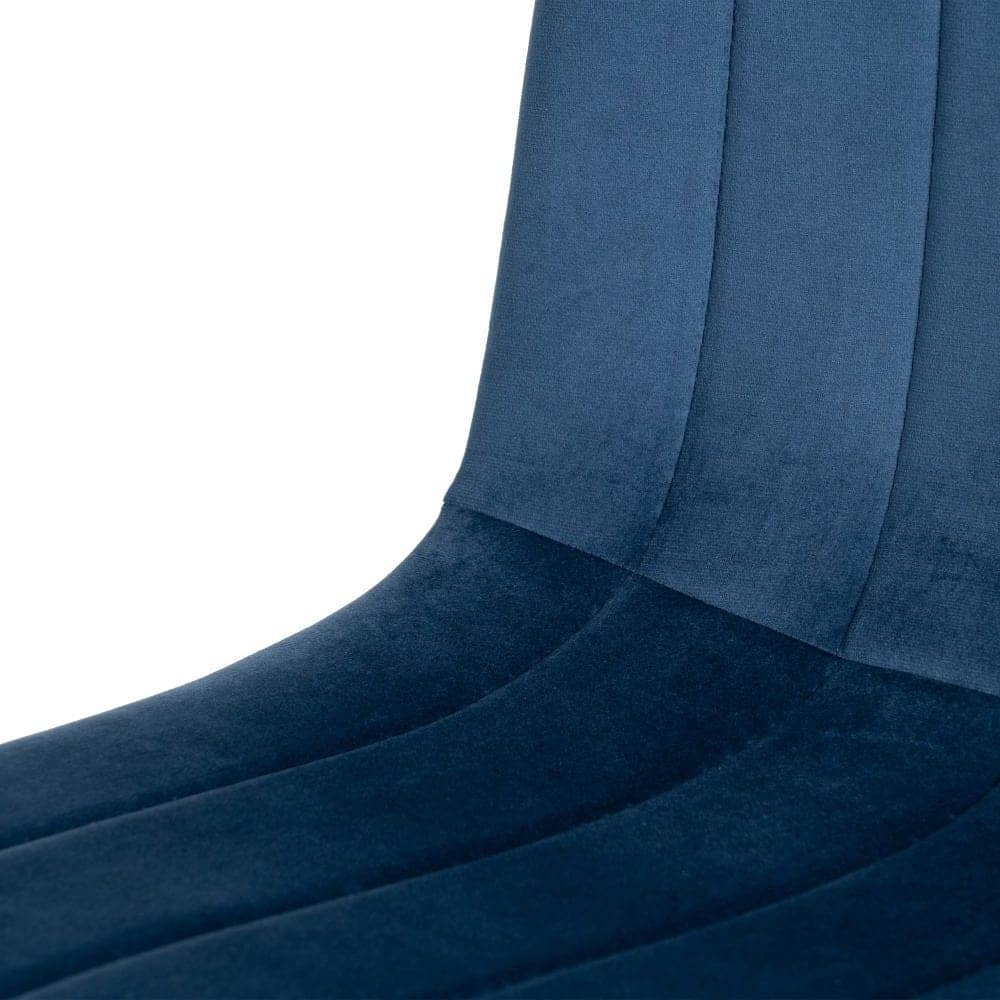 Pack de 4 Sillas Laurent Azul Oscuro de Terciopelo - Elegantes y Modernas para Comedores y Salones - Comodidad y Estilo en 88,5 cm - Imagen 6