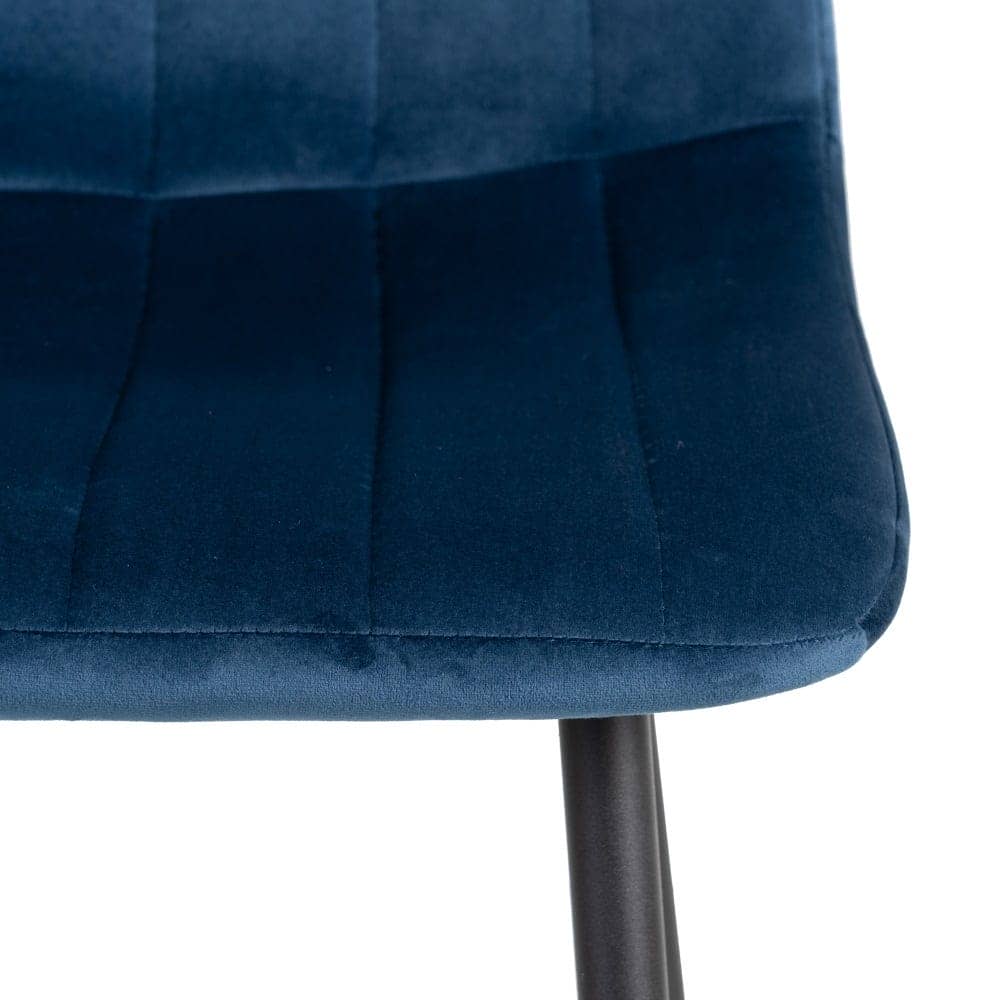 Pack de 4 Sillas Laurent Azul Oscuro de Terciopelo - Elegantes y Modernas para Comedores y Salones - Comodidad y Estilo en 88,5 cm - Imagen 8