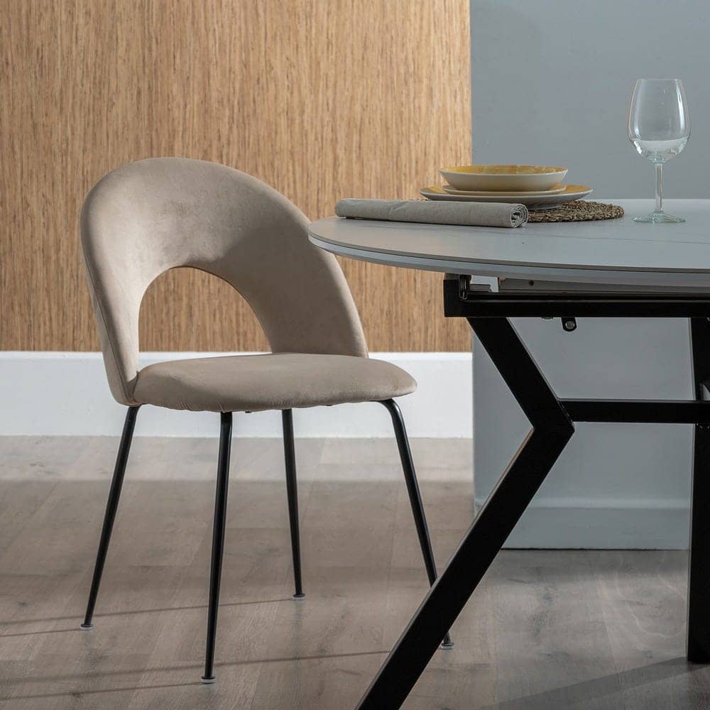 Pack de 4 Sillas Baylor Beige de Tejido y Metal - Diseño Contemporáneo para Comedor y Cocina, Confort y Estilo, Sin Montaje, Soporta 120 kg - Imagen 15