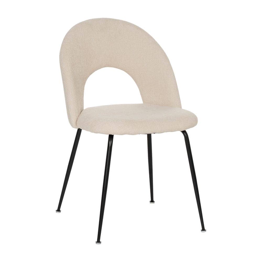 Pack de 4 Sillas Heath Blancas de Poliester y Metal - Diseño Moderno y Ergonómico, Sin Montaje, Ideal para Comedor y Oficina - Imagen 2