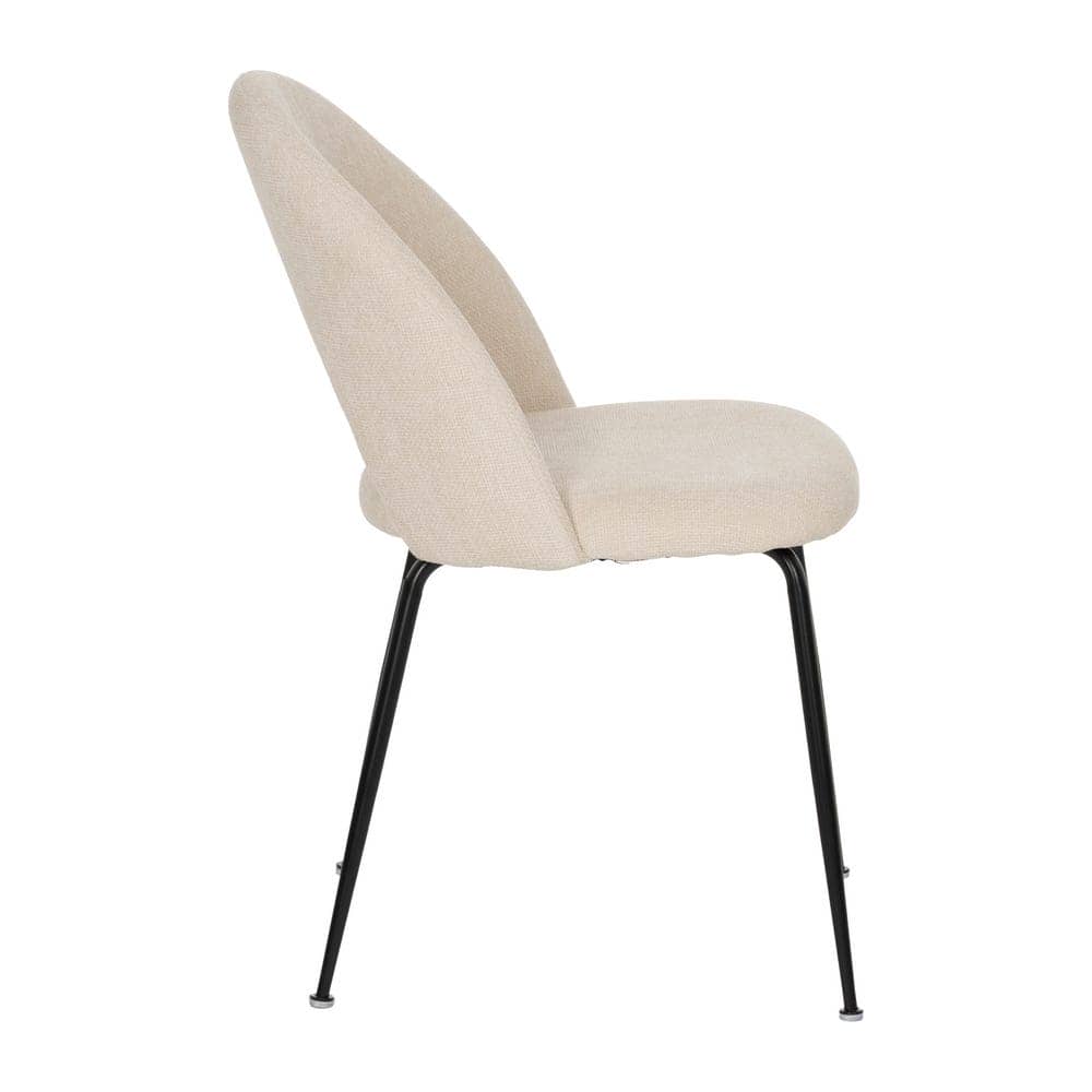 Pack de 4 Sillas Heath Blancas de Poliester y Metal - Diseño Moderno y Ergonómico, Sin Montaje, Ideal para Comedor y Oficina - Imagen 3