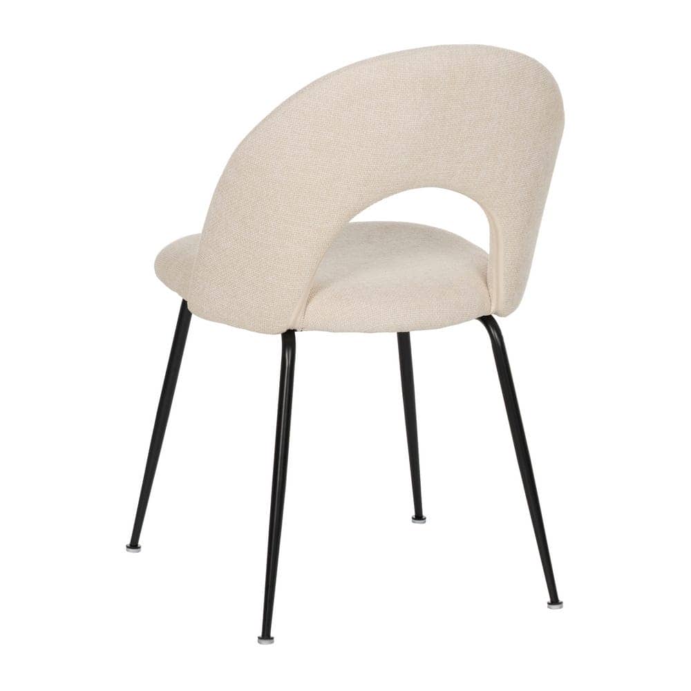 Pack de 4 Sillas Heath Blancas de Poliester y Metal - Diseño Moderno y Ergonómico, Sin Montaje, Ideal para Comedor y Oficina - Imagen 4