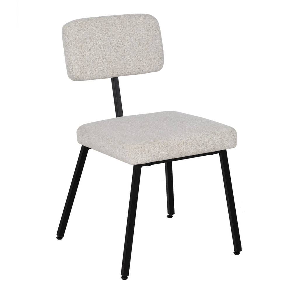 Pack de 4 Sillas Victor Blancas de Tela y Metal - Diseño Elegante y Minimalista para Decoración Moderna - Imagen 2