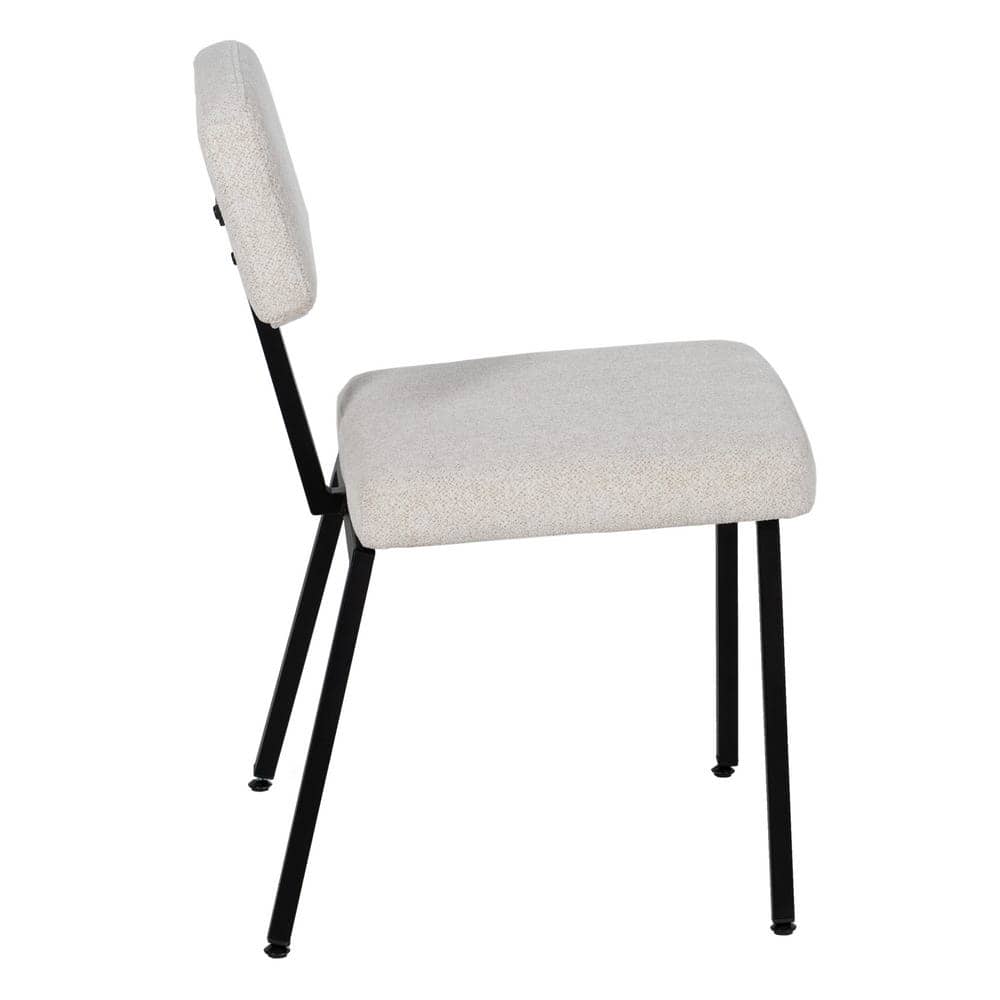 Pack de 4 Sillas Victor Blancas de Tela y Metal - Diseño Elegante y Minimalista para Decoración Moderna - Imagen 3