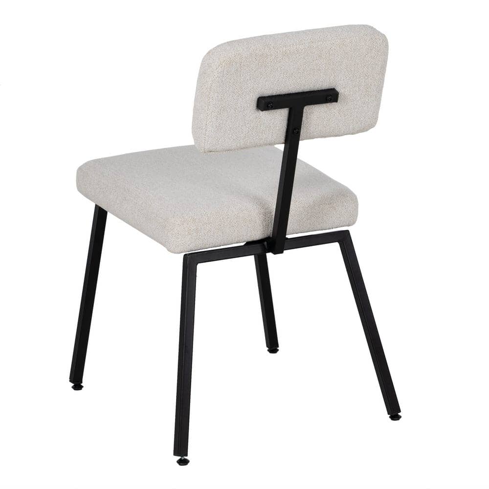 Pack de 4 Sillas Victor Blancas de Tela y Metal - Diseño Elegante y Minimalista para Decoración Moderna - Imagen 4