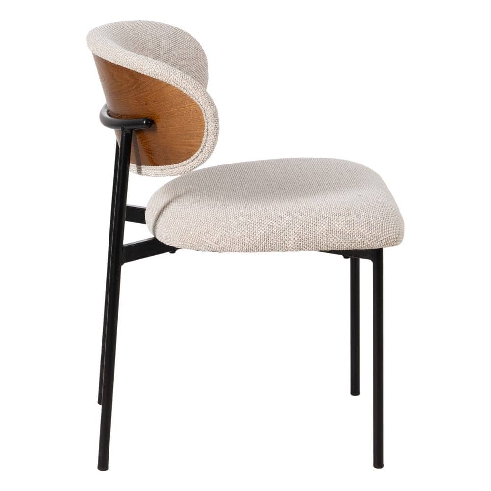 Pack de 4 Sillas Crema Simon con Tapizado Ergonómico y Estructura Metálica - Diseño Moderno para Comedor y Sala de Reuniones 73,5 cm - Imagen 3