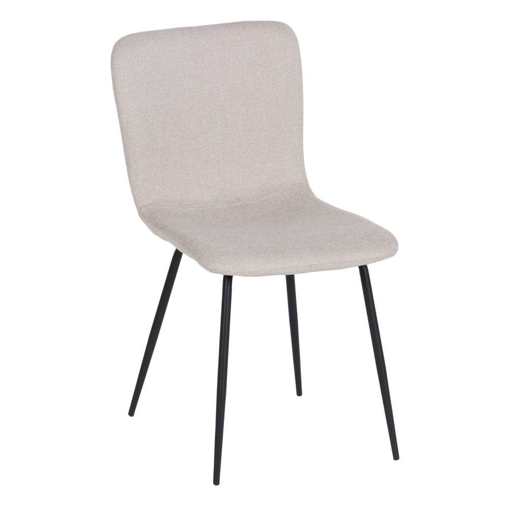Pack de 4 Sillas Modernas Carson en Tela Crema y Patas de Metal - Diseño Elegante y Ergonómico para Comedores y Salas de Reuniones - Imagen 2
