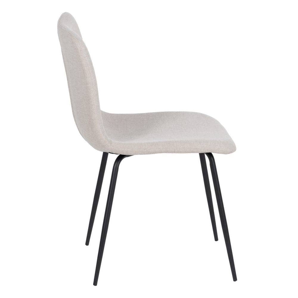 Pack de 4 Sillas Modernas Carson en Tela Crema y Patas de Metal - Diseño Elegante y Ergonómico para Comedores y Salas de Reuniones - Imagen 3