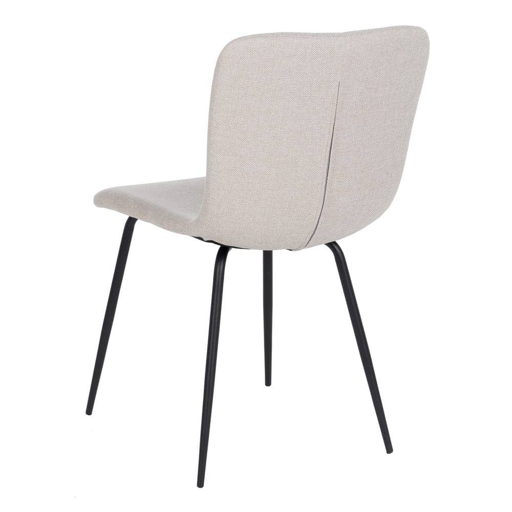 Pack de 4 Sillas Modernas Carson en Tela Crema y Patas de Metal - Diseño Elegante y Ergonómico para Comedores y Salas de Reuniones - Imagen 4