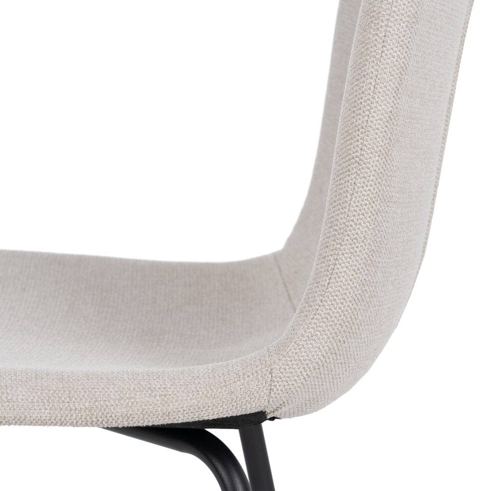 Pack de 4 Sillas Modernas Carson en Tela Crema y Patas de Metal - Diseño Elegante y Ergonómico para Comedores y Salas de Reuniones - Imagen 7