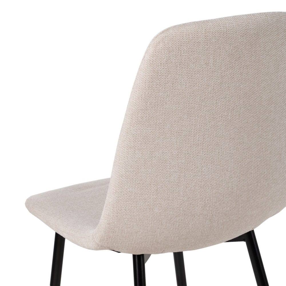 Pack de 4 Sillas Jace Crema de Tela y Metal - Diseño Minimalista y Ergonómico para Comedor y Salón 87 cm - Imagen 10