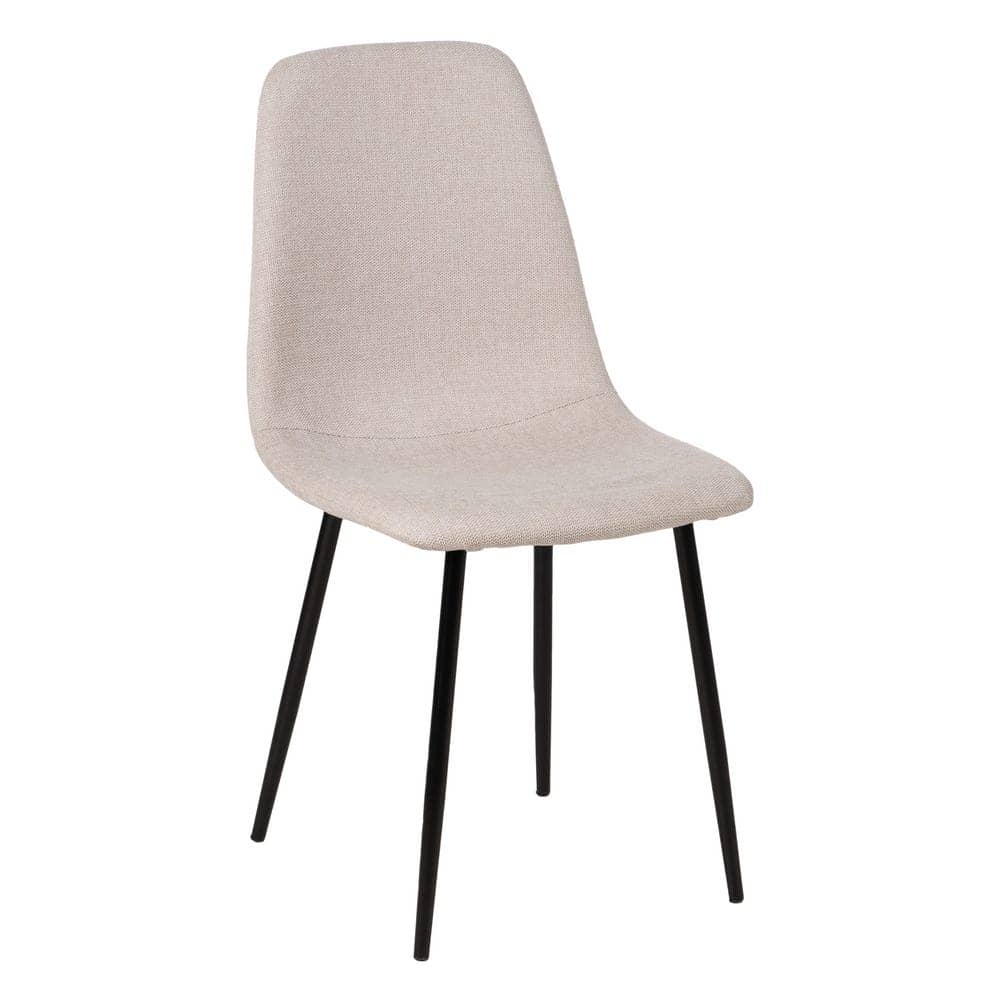Pack de 4 Sillas Jace Crema de Tela y Metal - Diseño Minimalista y Ergonómico para Comedor y Salón 87 cm - Imagen 2