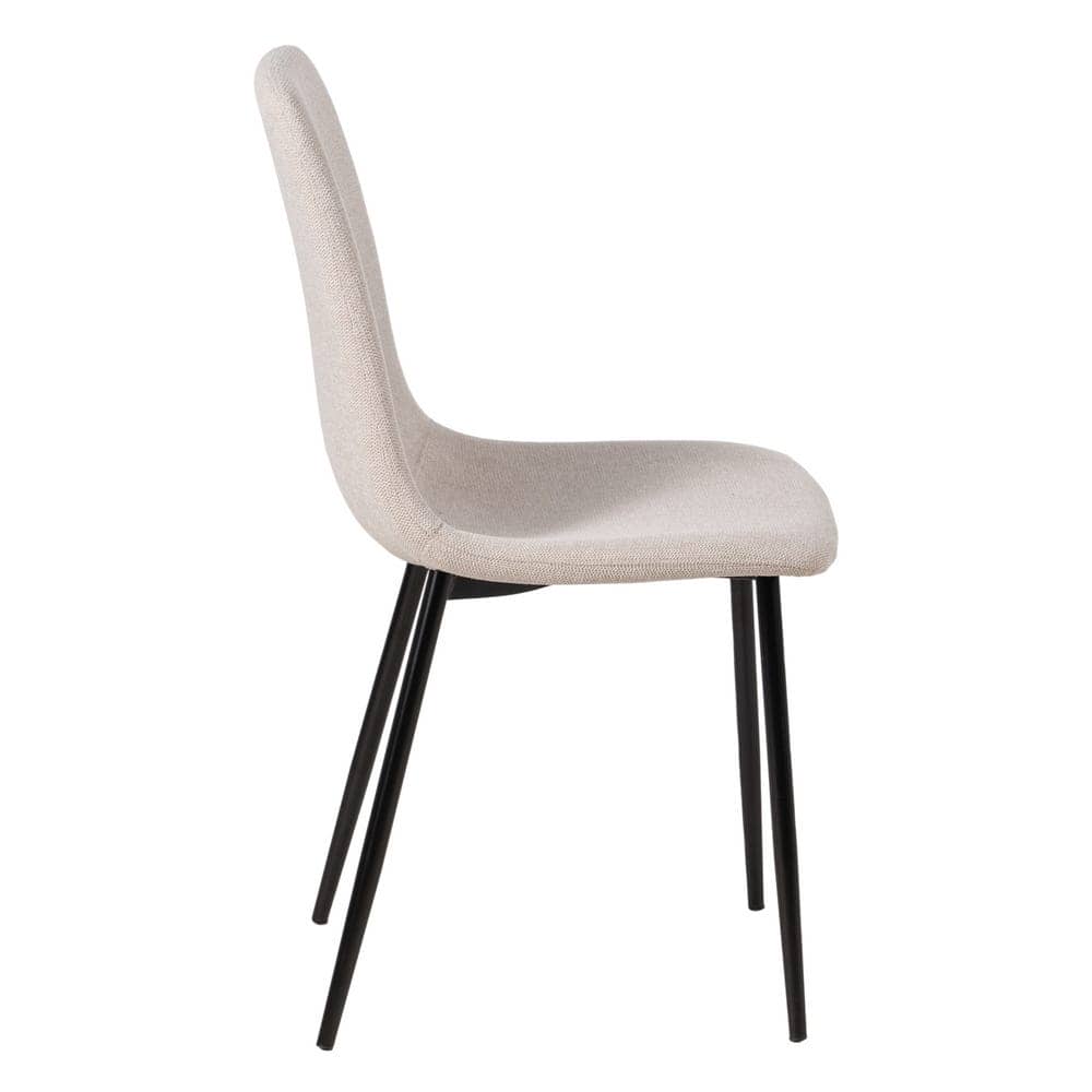 Pack de 4 Sillas Jace Crema de Tela y Metal - Diseño Minimalista y Ergonómico para Comedor y Salón 87 cm - Imagen 3