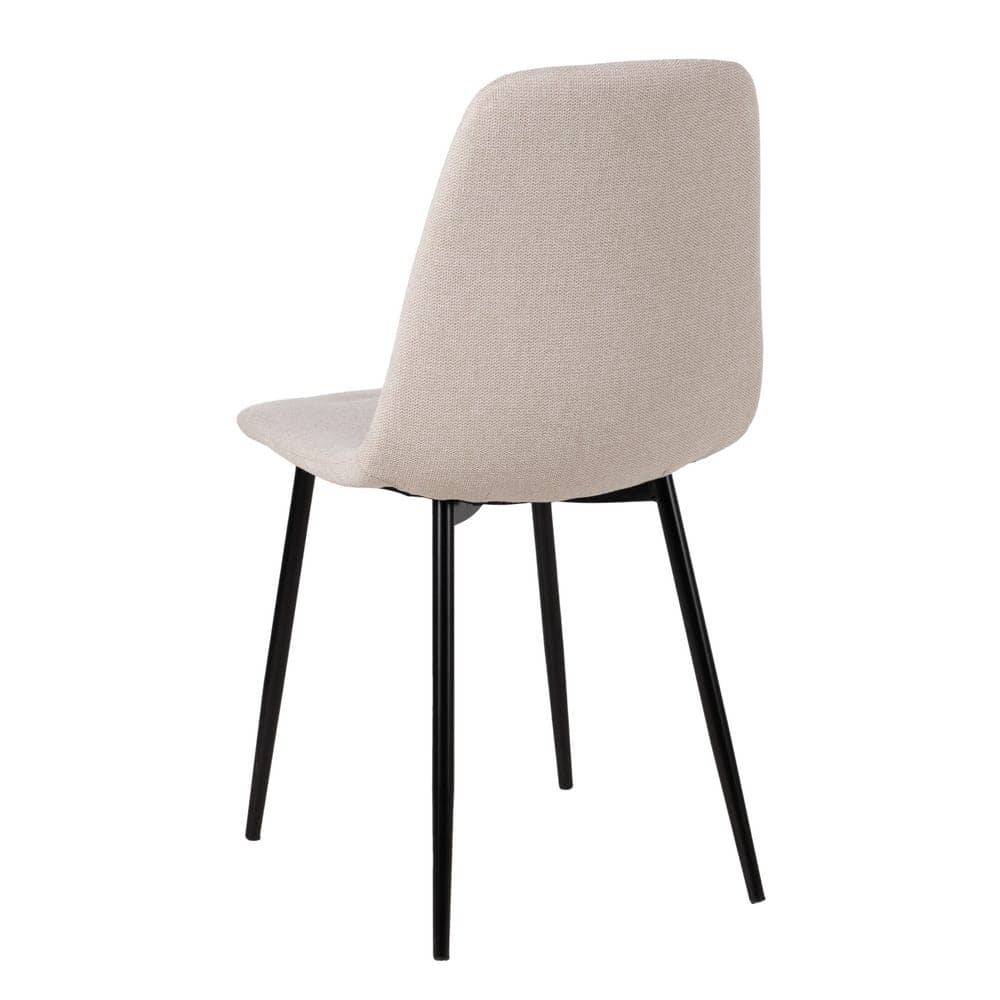 Pack de 4 Sillas Jace Crema de Tela y Metal - Diseño Minimalista y Ergonómico para Comedor y Salón 87 cm - Imagen 4