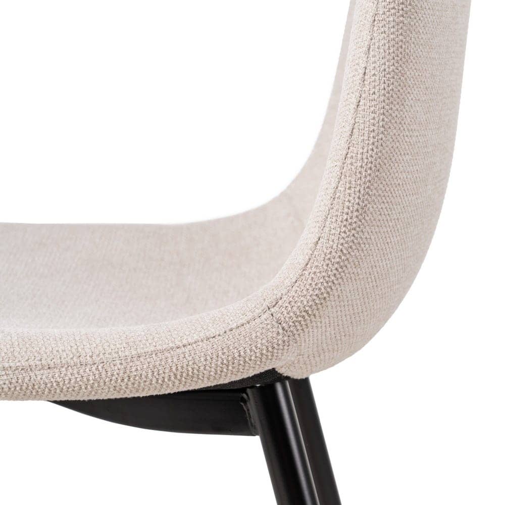 Pack de 4 Sillas Jace Crema de Tela y Metal - Diseño Minimalista y Ergonómico para Comedor y Salón 87 cm - Imagen 8
