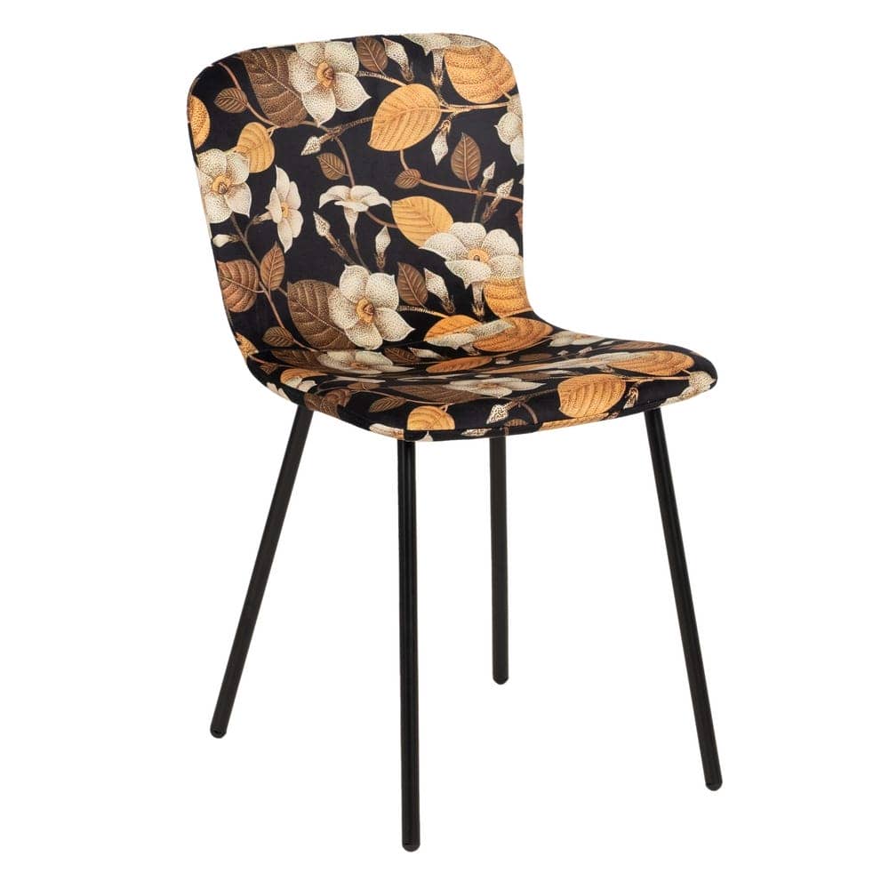 Pack de 4 Sillas Jasper de MDF y Metal con Estampado Floral - Elegancia y Confort para tu Hogar - Imagen 2