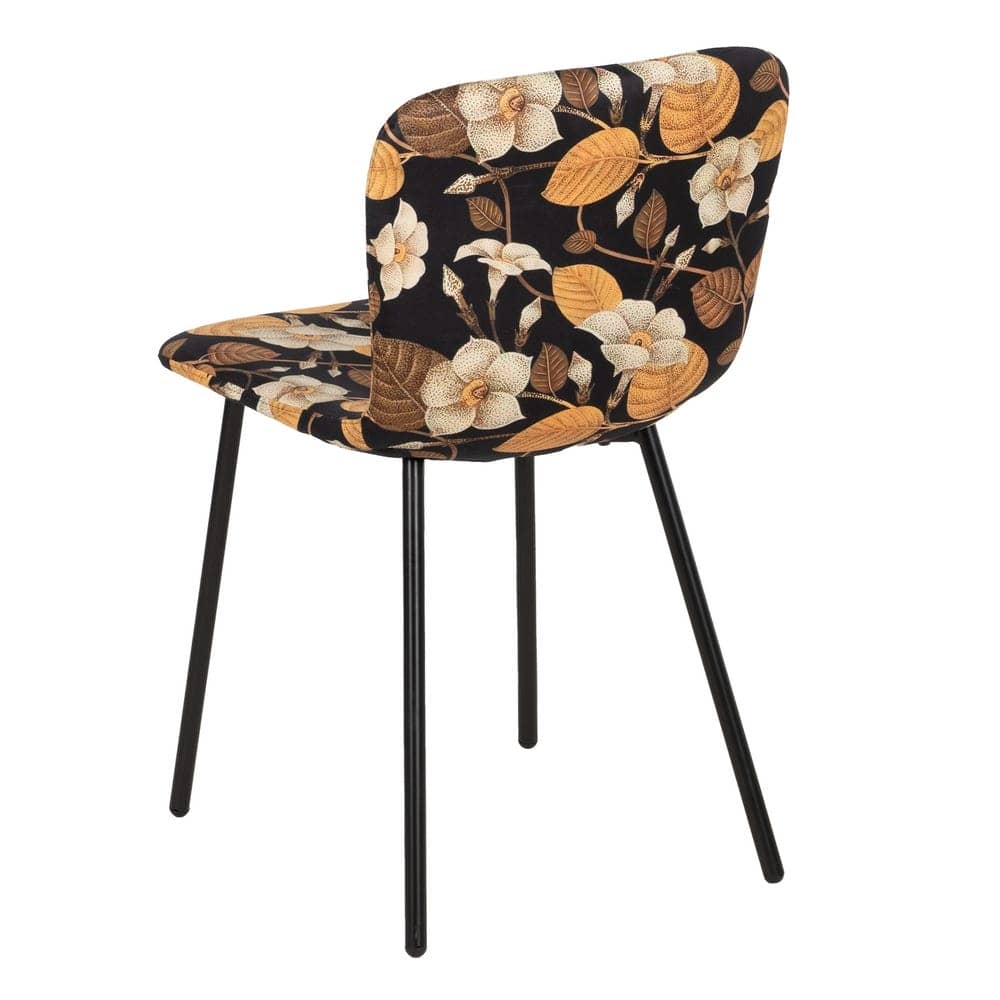 Pack de 4 Sillas Jasper de MDF y Metal con Estampado Floral - Elegancia y Confort para tu Hogar - Imagen 4