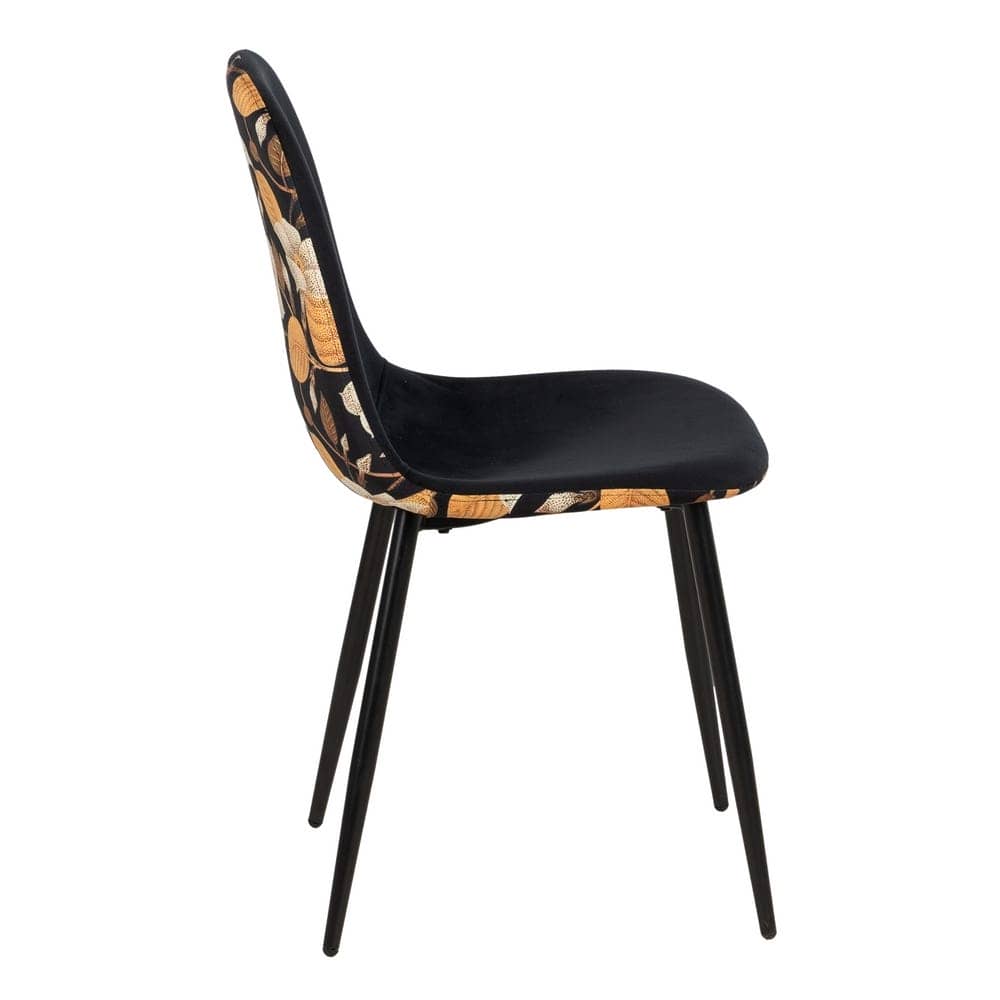 Pack de 4 Sillas Reed de MDF y Metal - Diseño Moderno y Confortable con Asiento de Tejido Negro - Imagen 2
