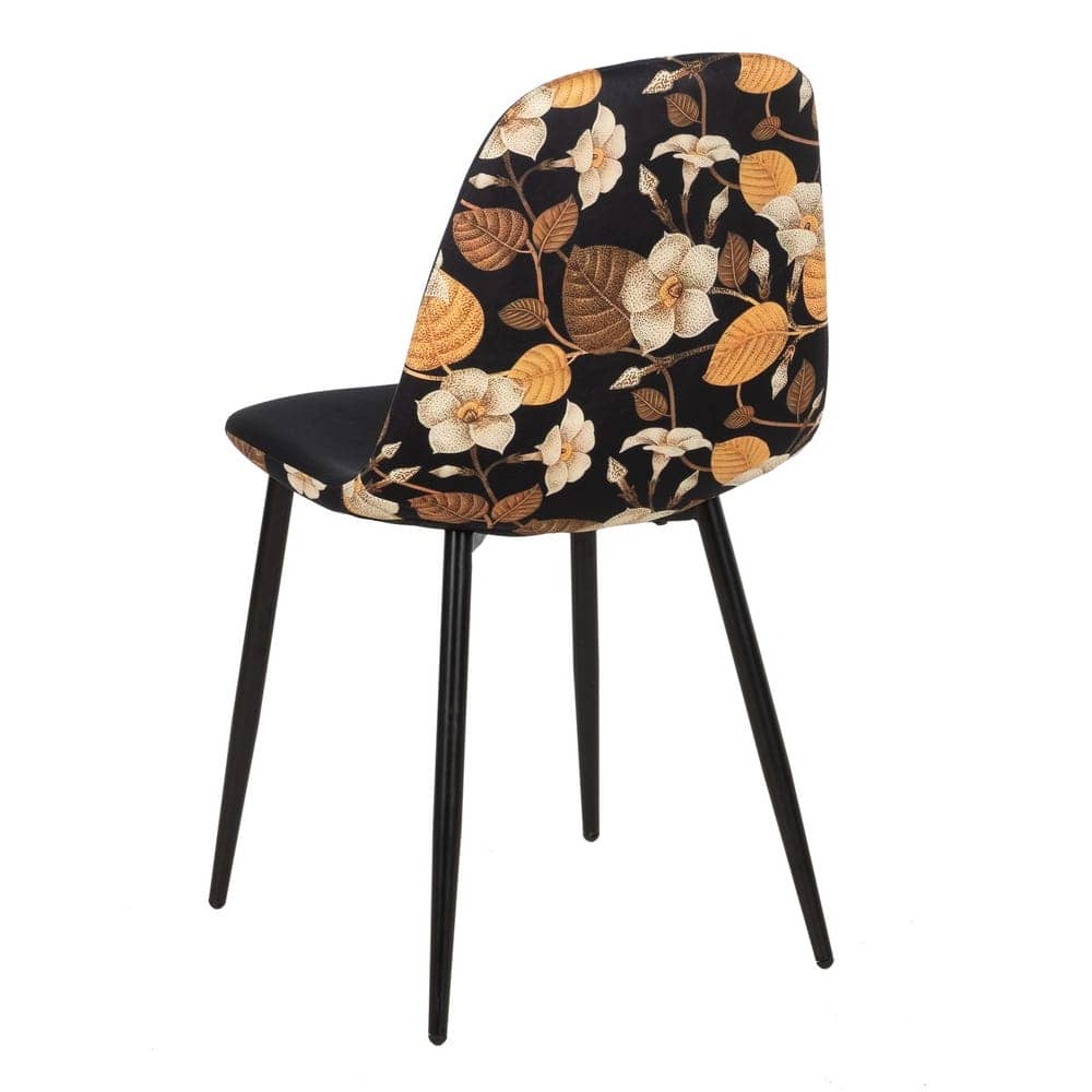 Pack de 4 Sillas Reed de MDF y Metal - Diseño Moderno y Confortable con Asiento de Tejido Negro - Imagen 3