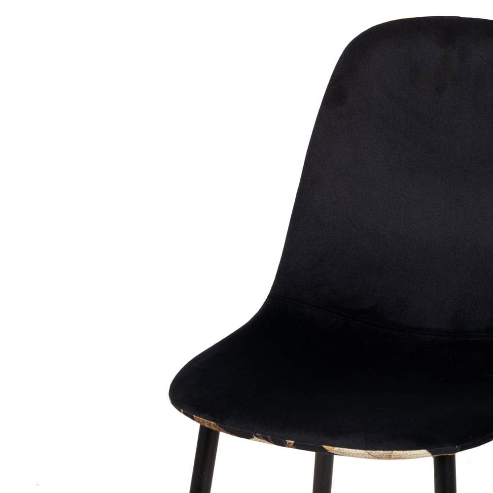 Pack de 4 Sillas Reed de MDF y Metal - Diseño Moderno y Confortable con Asiento de Tejido Negro - Imagen 5