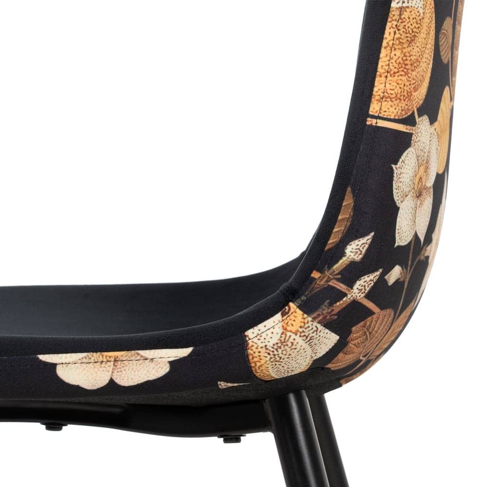 Pack de 4 Sillas Reed de MDF y Metal - Diseño Moderno y Confortable con Asiento de Tejido Negro - Imagen 7
