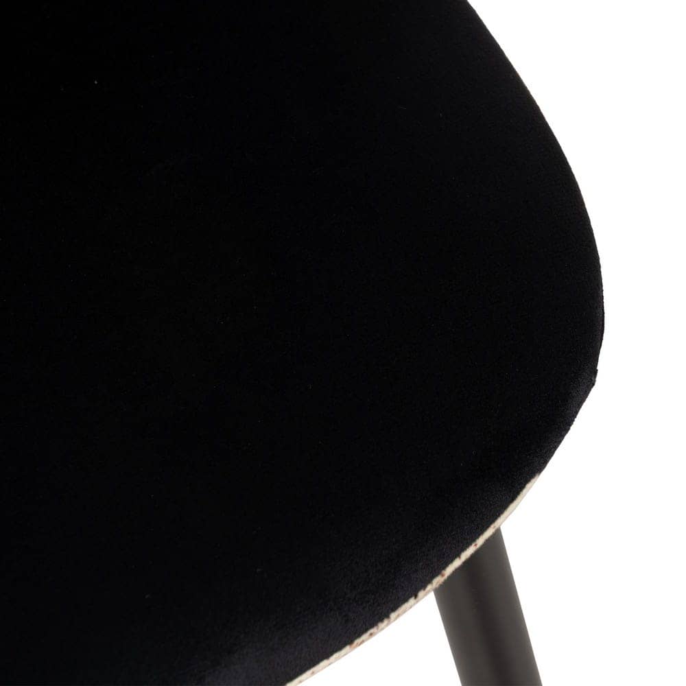 Pack de 4 Sillas Reed de MDF y Metal - Diseño Moderno y Confortable con Asiento de Tejido Negro - Imagen 8