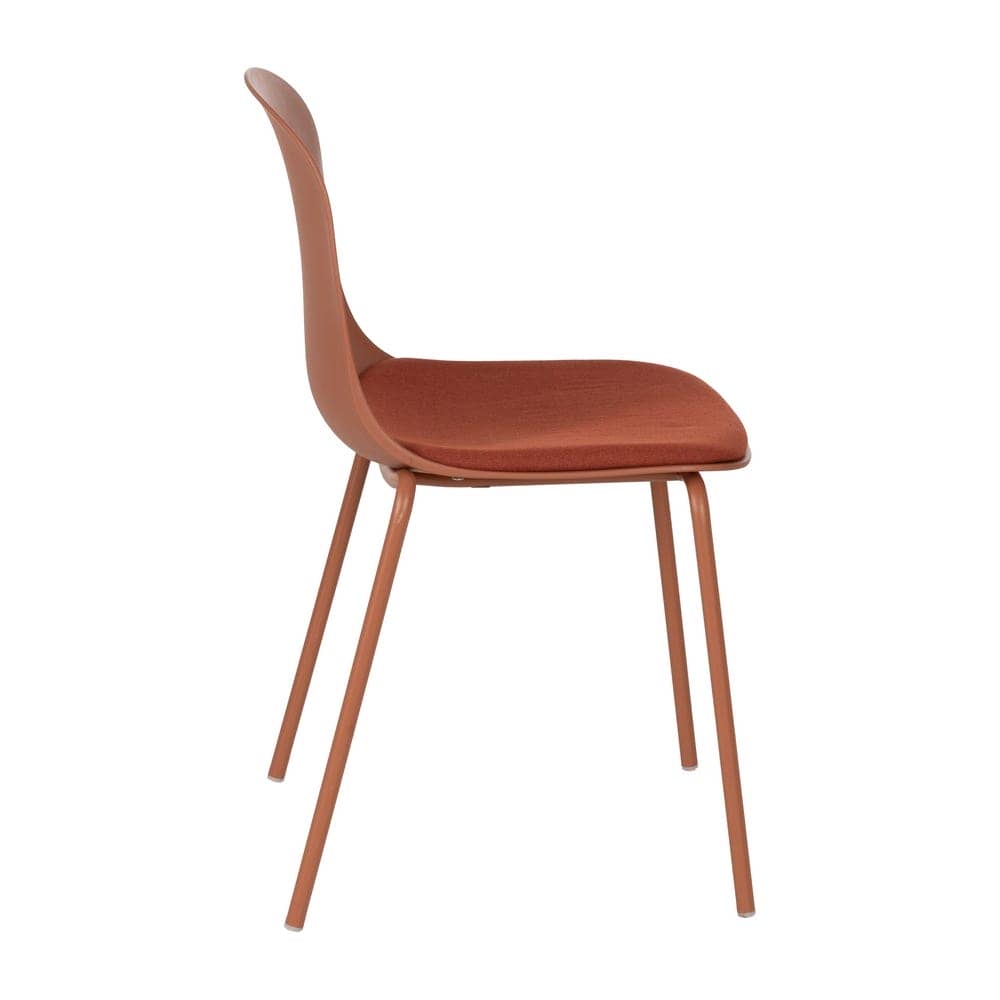 Pack de 4 Sillas de Metal y Polipropileno para Exterior Maddox - Diseño Moderno en Color Caldera, Altura 85 cm, Comodidad y Estilo para tu Terraza - Imagen 3