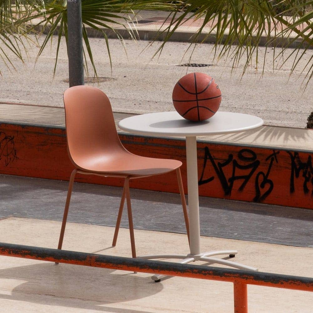 Pack de 4 Sillas de Metal y Polipropileno para Exterior Maddox - Diseño Moderno en Color Caldera, Altura 85 cm, Comodidad y Estilo para tu Terraza - Imagen 15