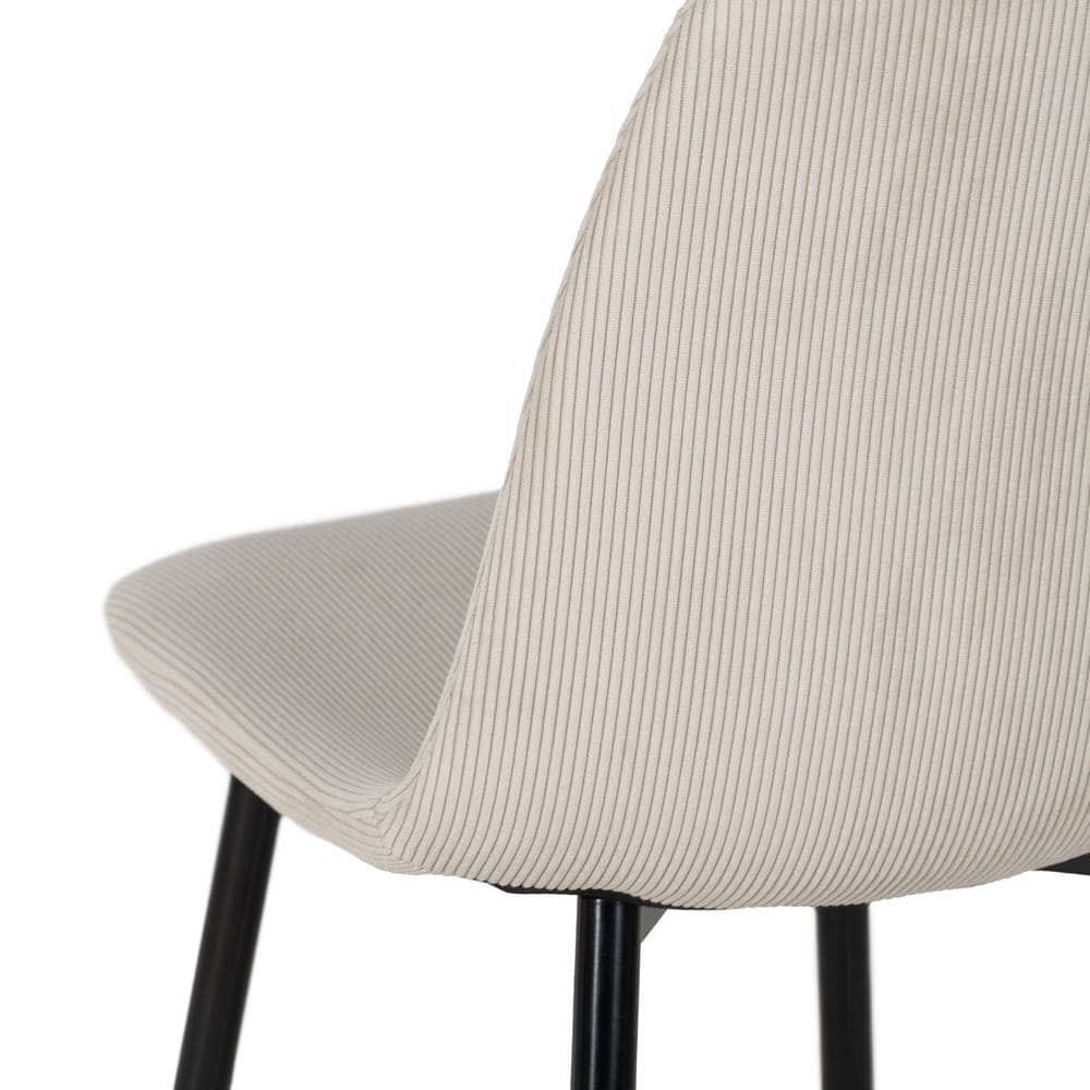 Pack de 4 Sillas de Pana Crema Xalven - Diseño Moderno y Confort Ergonomico para Salón - Imagen 10