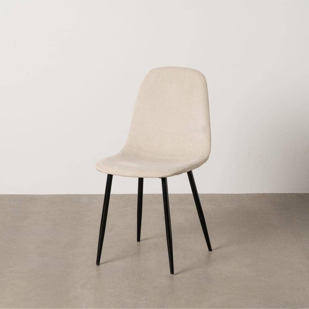 Pack de 4 Sillas de Pana Crema Xalven - Diseño Moderno y Confort Ergonomico para Salón - Imagen 12